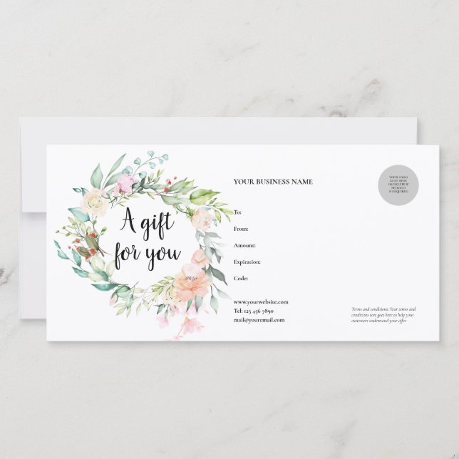 Rose Garland Gift Certificate (Front)