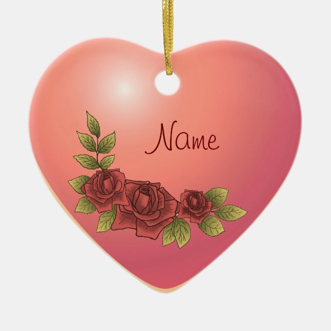 Rose Garland Heart  ornament (Front)