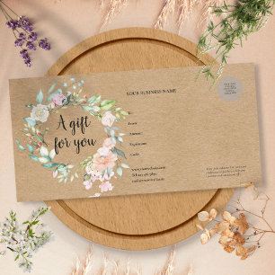 Rose Garland Rustic Kraft Gift Certificate