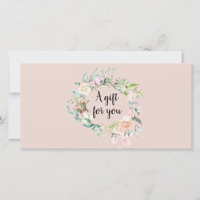  Rose Garland Script Business Gift Certificate  (Front)