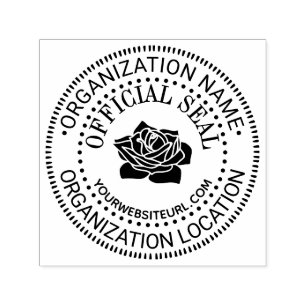 Rose Generic Custom Official Seal Name Loc URL Self-inking Stamp