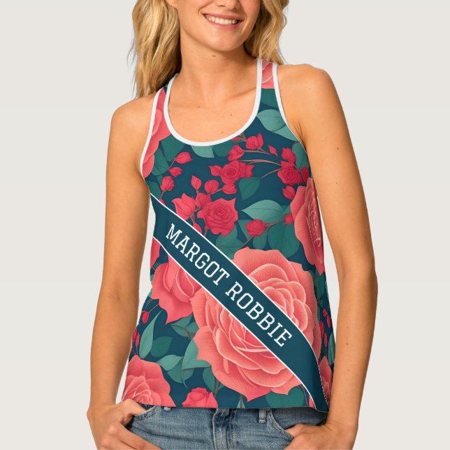 Rose Geometric Colorful Personalized Pattern Tank Top (Front)