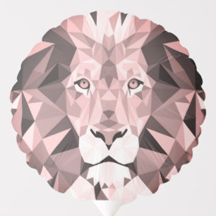 Rose Geometric Lion Head Balloon