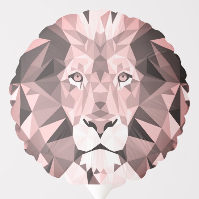 Rose Geometric Lion Head  Balloon (Front)