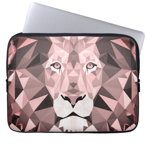 Rose Geometric Lion Head  Laptop Sleeve