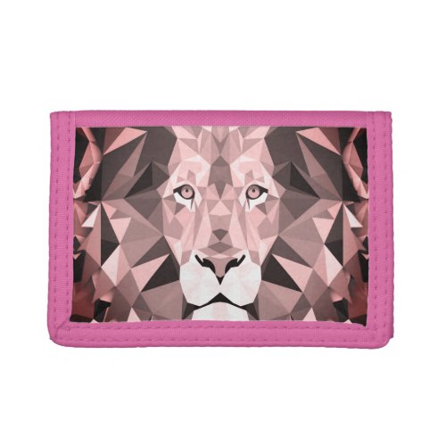 Rose Geometric Lion Head  Trifold Wallet