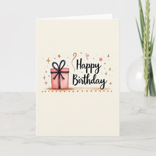 Rose Gift Birthday Card (Front)