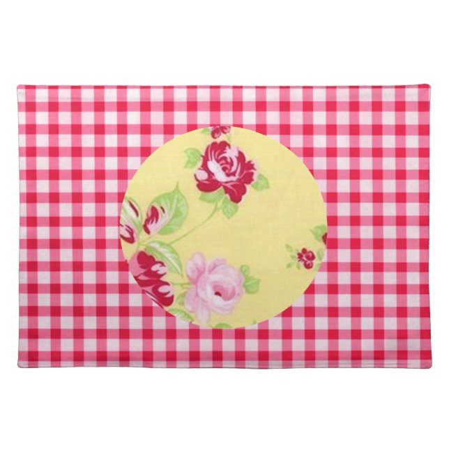 Rose Gingham Placemat (Front)