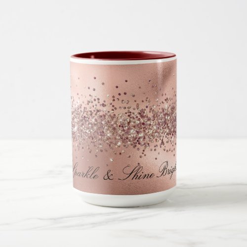 Rose Glam Gold Glitzy Sparkle Glitter     Mug