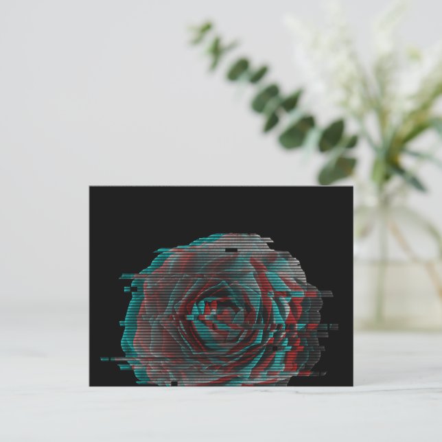 Rose Glitch Postcard (Standing Front)