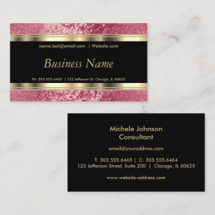 Rose Glitter and Elegant Gold Business Card