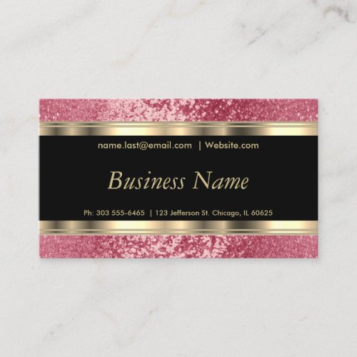 Rose Glitter and Elegant Gold Business Card