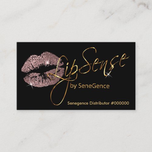 Rose Glitter and Gold Lips Business Card