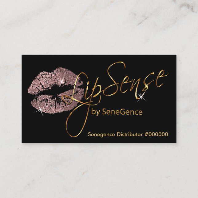 Rose Glitter and Gold Lips Business Card (Front)