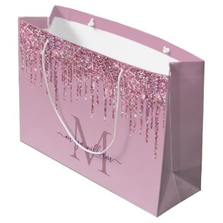  Rose Glitter Drips Personalized Monogram And Name