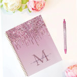 Rose Glitter Drips Personalized Monogram And Name Planner<br><div class="desc">Rose Glitter Drips Personalized Monogram And Name Planner Personalize the first letter of your name with a Modern elegant Glam Bright Rose Glitter Drips, designed in a beautiful handwritten rose script style and gradient rose background, Personalized and personalized Planner is the perfect gift for someone dear to you. You can...</div>
