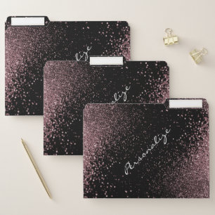 Rose Glitter File Folder
