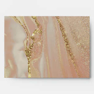 Rose Glitter Gold Alcohol Ink Chic Envelope