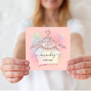Rose Glitter Holographic Cloth Hanger Fashion Square Business Card at Zazzle