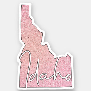 Rose Glitter Idaho State Sticker