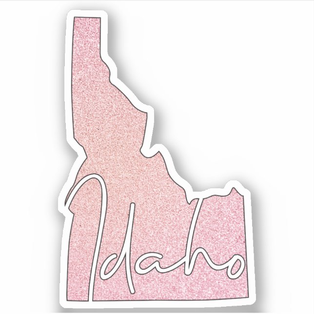 Rose Glitter Idaho State Sticker (Front)
