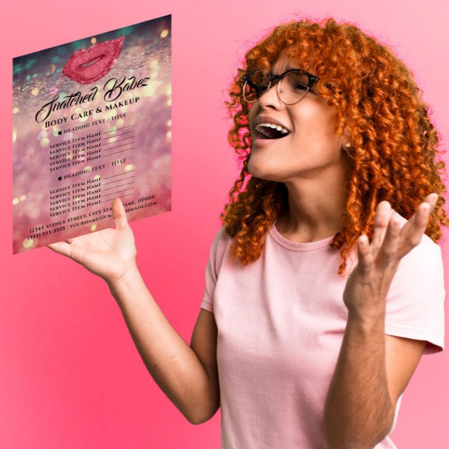 Rose Glitter Kiss Lips Price List Makeup Flyer  (Rose Glitter Kiss Lips Price List Makeup Flyer)