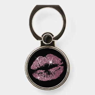 Rose Glitter Lips Phone Ring Stand