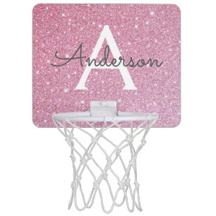 Rose Glitter Name Mini Basketball Hoop