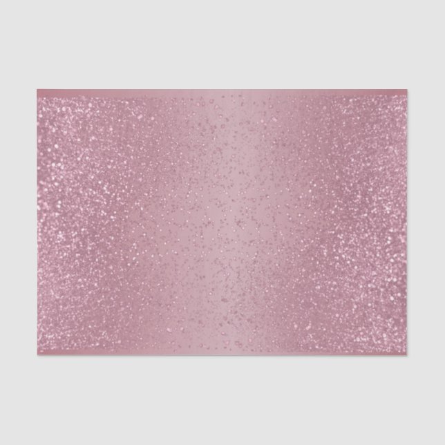 Rose Glitter on Ombre Rose Background Tissue Paper (Front)