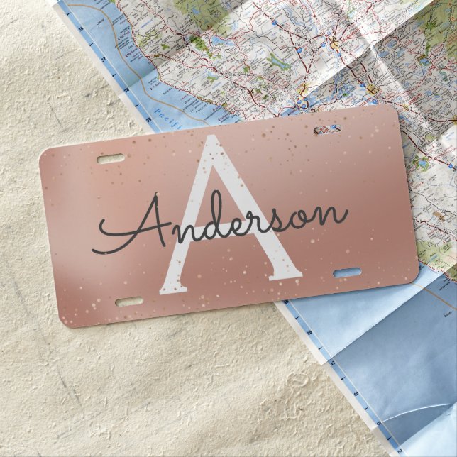  Rose Glitter Sparkles Name  License Plate (In Situ)