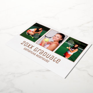 Rose Gold 2026 Graduate 3 Photo Graduation Party Foil Invitation