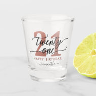 Rose Gold 21st Birthday Shot Glass