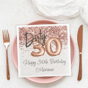 Rose Gold 30th Birthday Party Paper Dinner Napkins