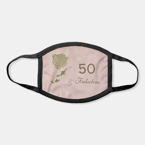 Rose Gold 50th Birthday Face Mask