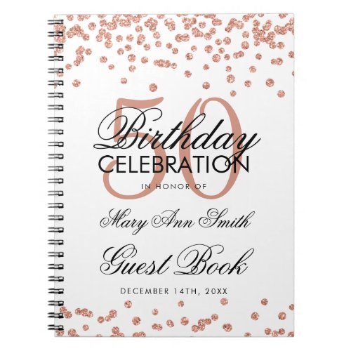 Rose Gold 50th Birthday Guest Book Confetti