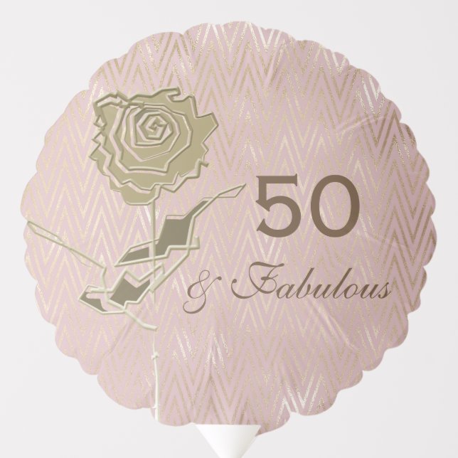 Rose Gold 50th Birthday Party Balloon (Front)