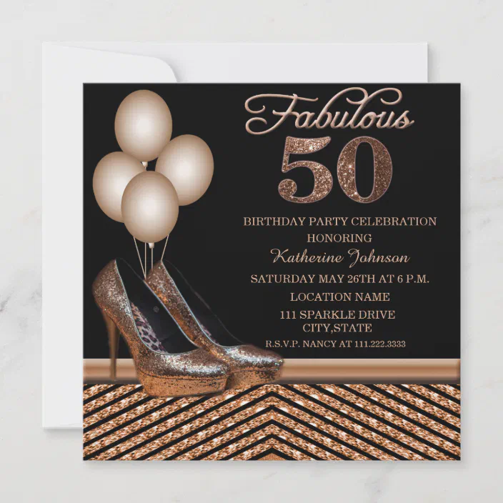 Rose Gold 50th Birthday Party Invitatio Invitation Zazzle Com
