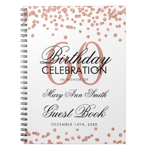 Rose Gold 60th Birthday Guest Book Confetti