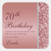 Gold Glitter Number 90 Square Sticker