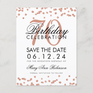 70th Birthday Save The Date Cards Zazzle