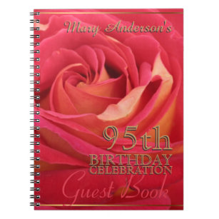 Rose Gold 95th Birthday Celebration Guest Book