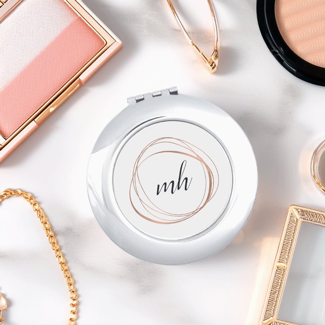 Rose Gold Abstract Monogram Vanity Mirror (Creator Uploaded)