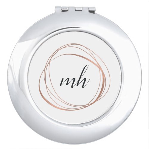 Rose Gold Abstract Monogram Vanity Mirror