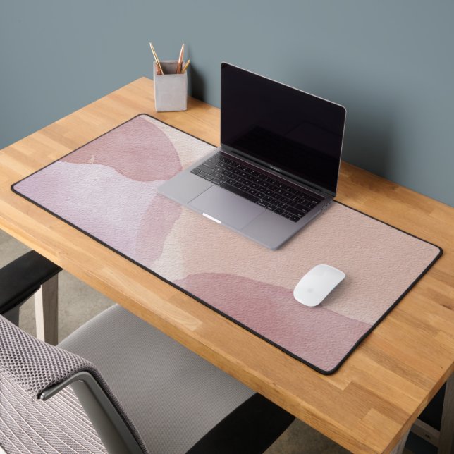 Rose Gold Abstract Pink  Desk Mat (Office 2)
