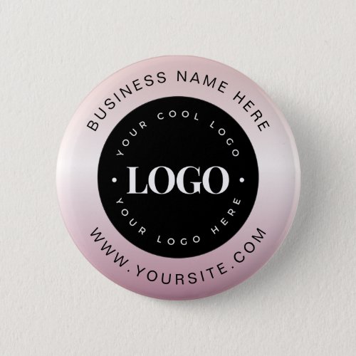 Rose Gold Add Custom Logo Business Corporate Button