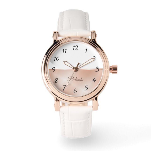 Rose Gold Add Name Minimalist Watch (Front)