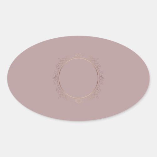 Rose Gold Add Your Text Trendy Blank Template Oval Sticker