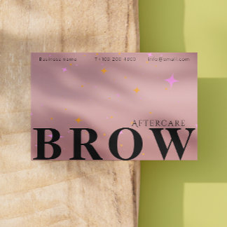 Rose Gold After Care Brow Instruction Business Card
