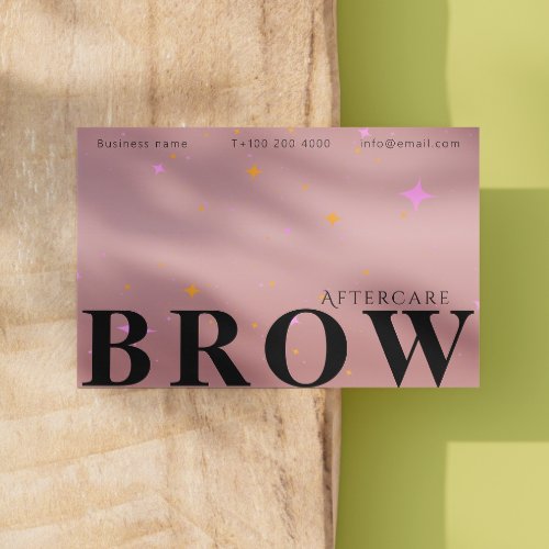 Rose Gold After Care Brow Instruction Business Card