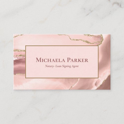 Rose Gold Agate Geode Professional Business Card